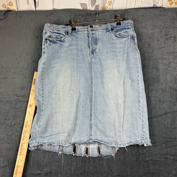 Mossimo Supply Co Distressed Blue Jean Midi Skirt Sz 10 very Y2K - Picture 1 of 7